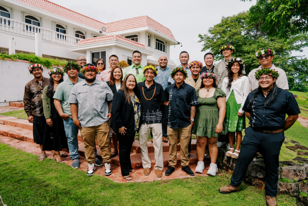 The 12 graduates of the Guam Green Growth Kupu Conservation Corps Season 5 pose with government and university representatives after the completion ceremony this month at Government House in Agana Heights, where they received certificates from UOG, the Governor’s Office, the Guam Legislature, and the Mayors’ Council of Guam.