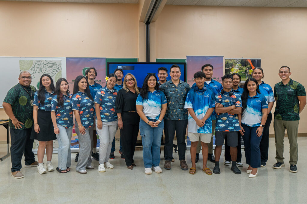 University of Guam officials join the 15 new fellows and their mentors of the 2025 Research Education and Extension Fellowship (REEF) program at the UOG Robert F. Kennedy Library on Thursday, Oct. 2. The UOG Center for Island Sustainability and Sea Grant launched the new undergraduate internship program to expand opportunities for students from non-STEM (science, technology, engineering, and mathematics) disciplines.