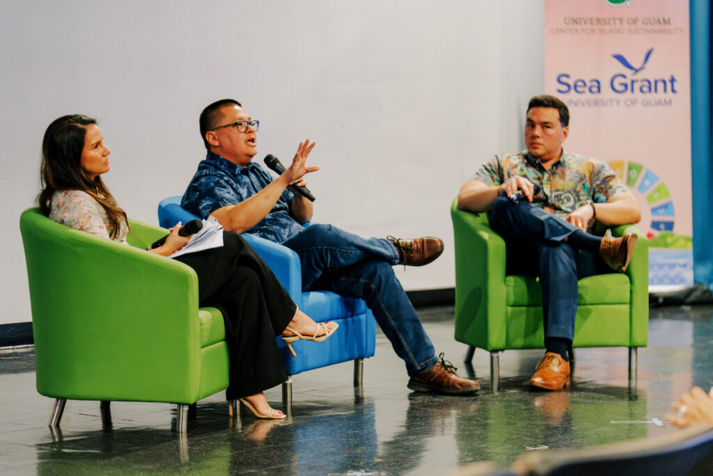 Blue Ocean Law’s Attorneys Isa Ariolla Mook Ph.D. and Julian Aguon participated in a fireside chat moderated by director of the UOG CIS and Sea Grant, Austin Shelton.  The trio discussed legal implications and information regarding deep sea mining in the region as a part of a panel of presentations aimed to provide information for those who needed more regarding the process of sea bed mining to make comments. 