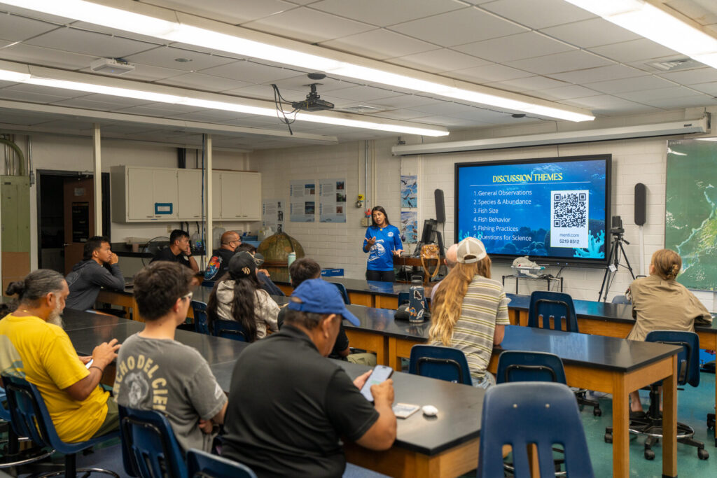 Participants gather at the Guihan for Guåhan Fisher Forum to share local observations on reef fish populations and ecosystem trends following Guam's 2020 ban on SCUBA spearfishing.