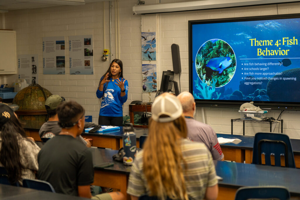 Participants gather at the Guihan for Guåhan Fisher Forum to share local observations on reef fish populations and ecosystem trends following Guam's 2020 ban on SCUBA spearfishing.
